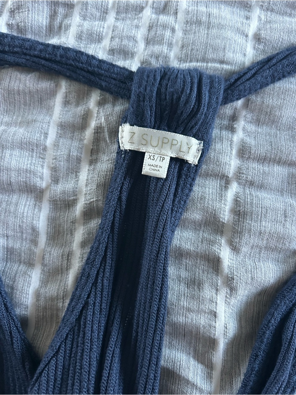 Z Supply Navy Ribbed Racerback Tank - Picture 4 of 4